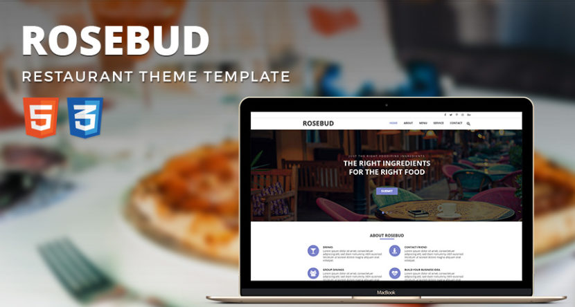 Rosebud One Page Template Free Download