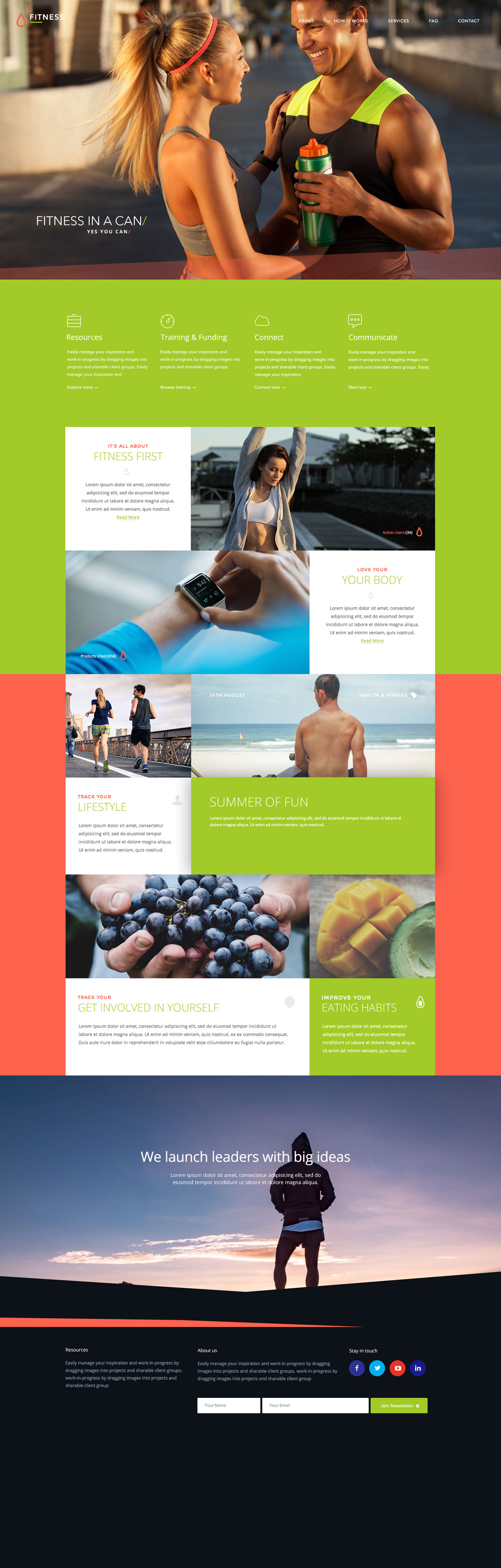 Fitness free Photoshop PSD template