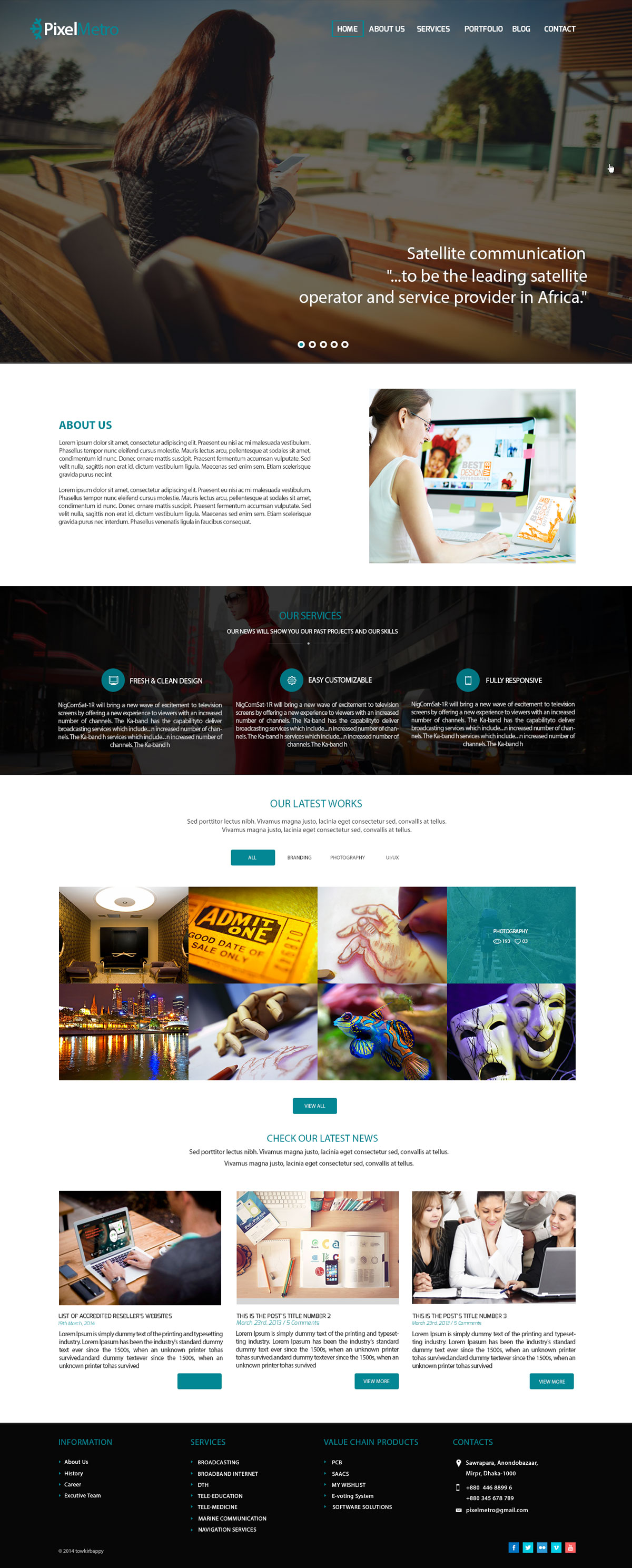 Pixelmetro - Freebie corporate web PSD template