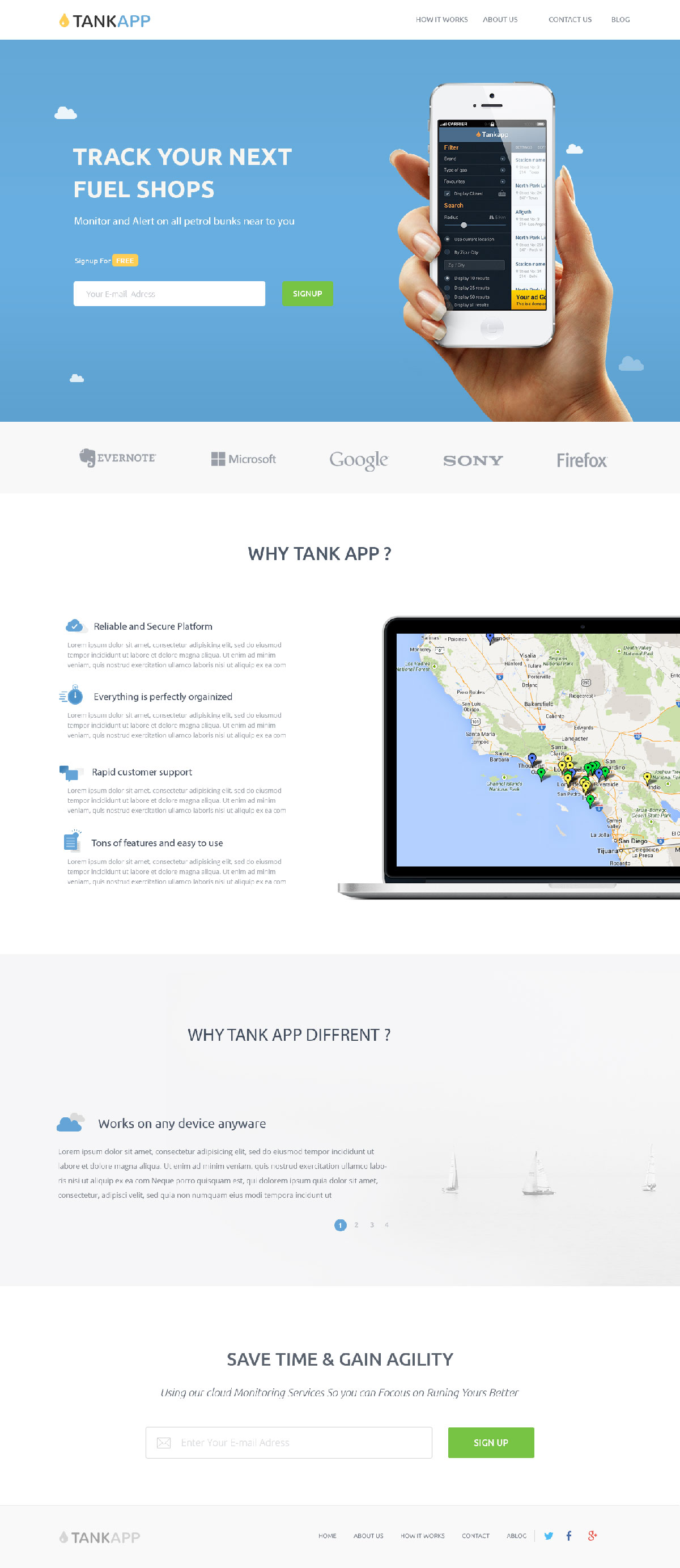 TankApp - App Landing Page Website Design PSD