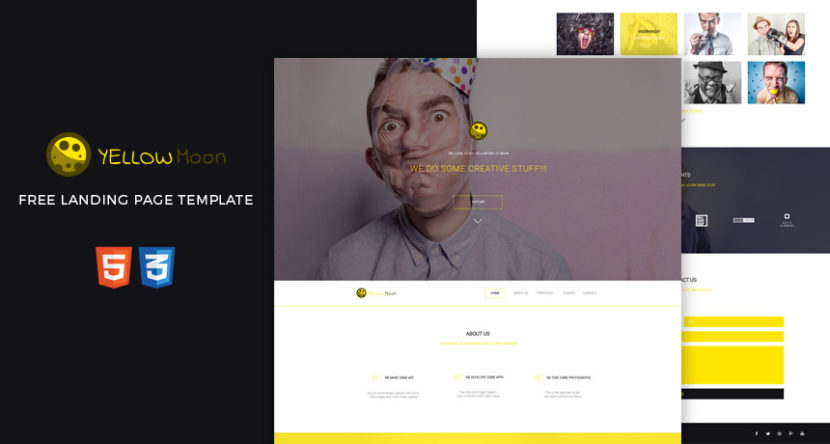 YellowMoon – Free PSD Landing Page Template