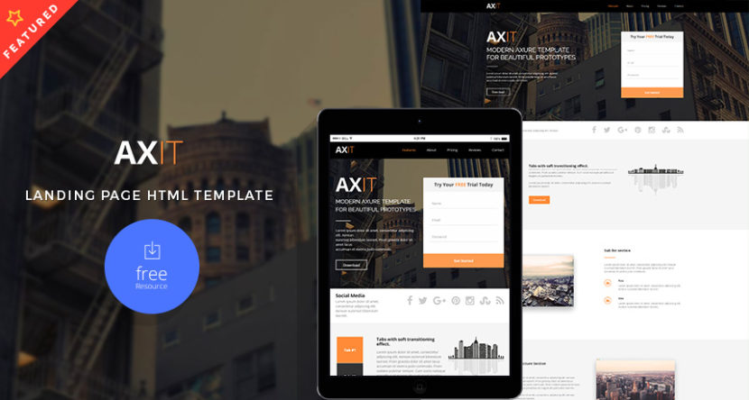 Axit – Landing Page HTML Template