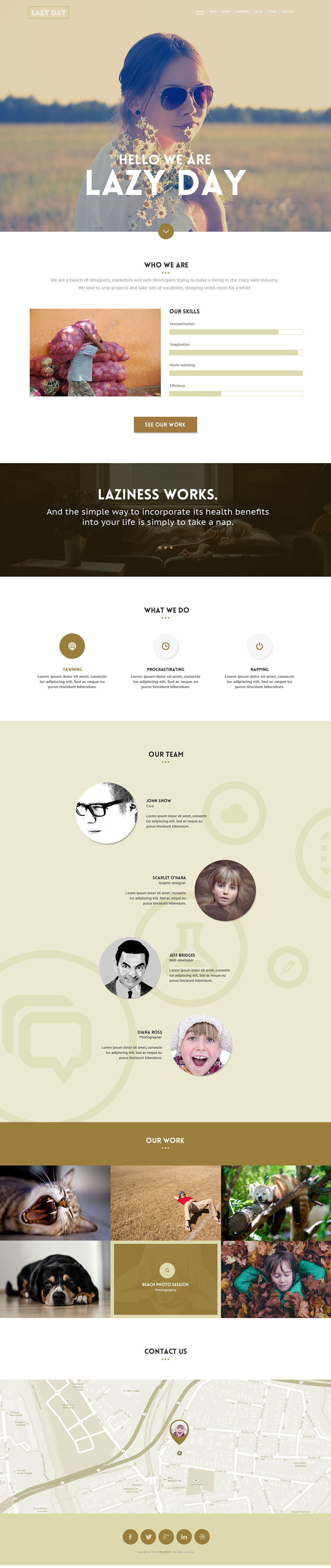 Lazy day - One Page PSD Template