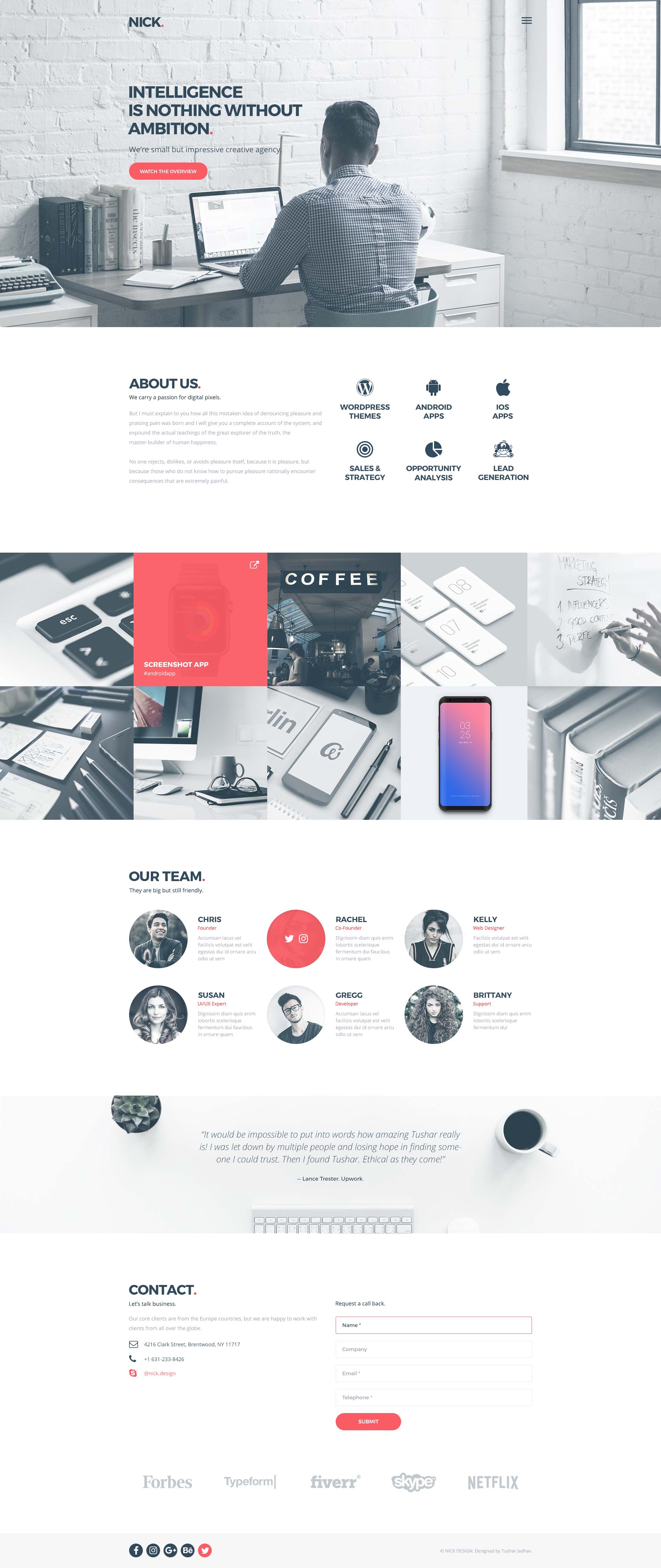 NICK Design - One Page Agency Website Template